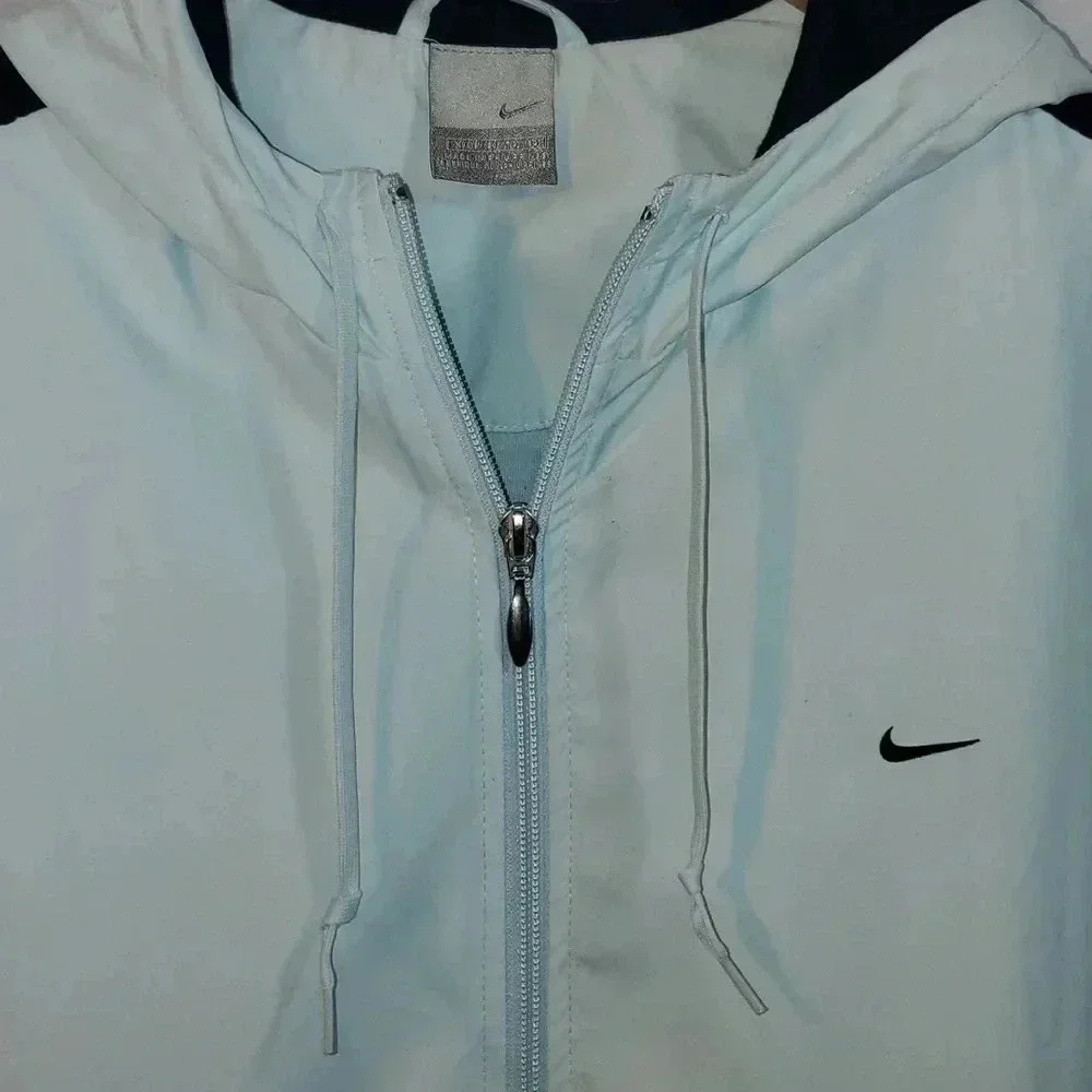 Nike Womens Size XL Windbreaker Jacket Light Blue Outerwear